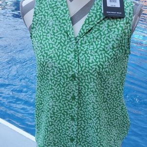 NWT Who What Wear Sleeveless Mint Fern Top XS